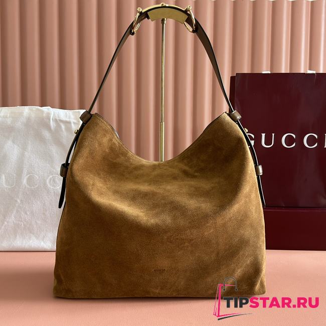 Gucci Women Suede Tote Bag In tan Color - 1