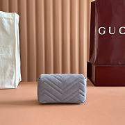 Gucci GG Marmont mini shoulder bag Dusty blue matelassé chevron suede - 5