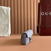 Gucci GG Marmont mini shoulder bag Dusty blue matelassé chevron suede - 4