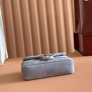 Gucci GG Marmont mini shoulder bag Dusty blue matelassé chevron suede - 3