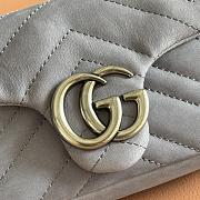 Gucci GG Marmont mini shoulder bag Dusty blue matelassé chevron suede - 2