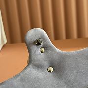 Gucci GG Marmont medium shoulder bag Dusty blue matelassé chevron suede - 5