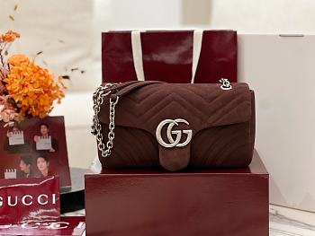 Gucci GG Marmont shoulder bag Dark brown size 26x15x7 cm