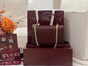 Gucci Padlock small top handle bag Rosso Ancora red GG leather - 5