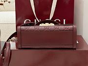 Gucci Padlock small top handle bag Rosso Ancora red GG leather - 4