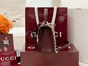 Gucci Padlock small top handle bag Rosso Ancora red GG leather - 3