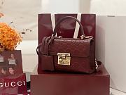 Gucci Padlock small top handle bag Rosso Ancora red GG leather - 2