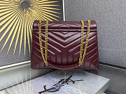 YSL Loulou Medium Chain Bag Burgundy 574946 Size 32x22x11 cm - 2