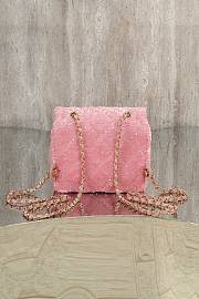 Chanel Quilted Sequins & Gold-Tone Metal Pink Backpack - 4