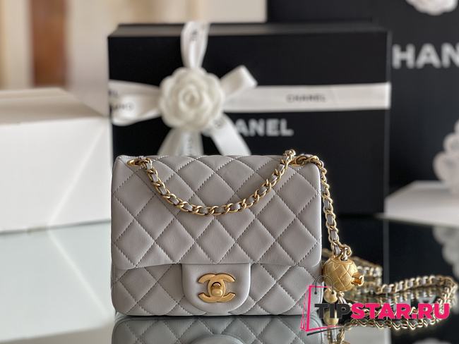 Chanel Lambskin Flap Bag In Light Blue - 1