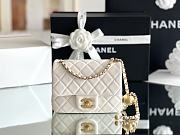 Chanel Lambskin Flap Bag In White - 1