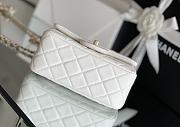 Chanel Lambskin Flap Bag In White - 6