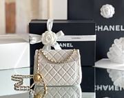 Chanel Lambskin Flap Bag In White - 3