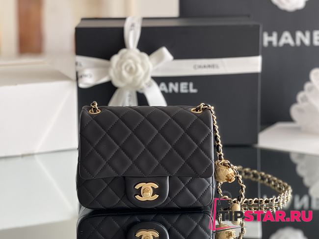 Chanel Lambskin Flap Bag In Black - 1