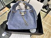 Chanel Small 25 handbag Wool tweed Blue - 1