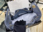 Chanel Small 25 handbag Wool tweed Blue - 4