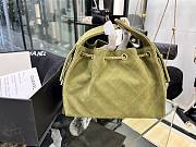 Chanel Small 25 handbag Wool tweed Green - 5