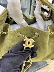 Chanel Small 25 handbag Wool tweed Green - 4