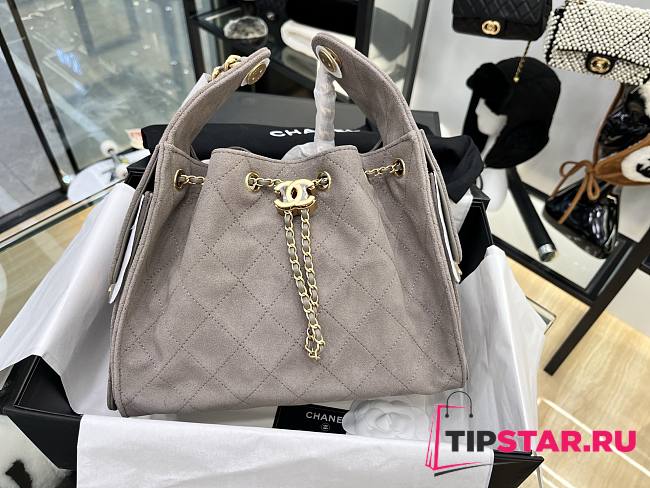 Chanel Small 25 handbag Wool tweed Gray - 1