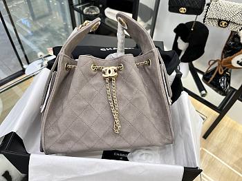 Chanel Small 25 handbag Wool tweed Gray