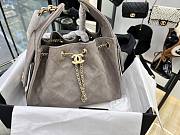 Chanel Small 25 handbag Wool tweed Gray - 6