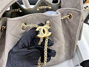 Chanel Small 25 handbag Wool tweed Gray - 5