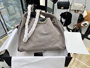 Chanel Small 25 handbag Wool tweed Gray - 2