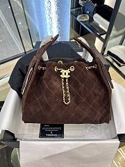 Chanel Small 25 handbag Wool tweed Dark Brown - 1