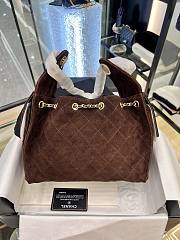 Chanel Small 25 handbag Wool tweed Dark Brown - 4