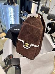 Chanel Small 25 handbag Wool tweed Dark Brown - 2