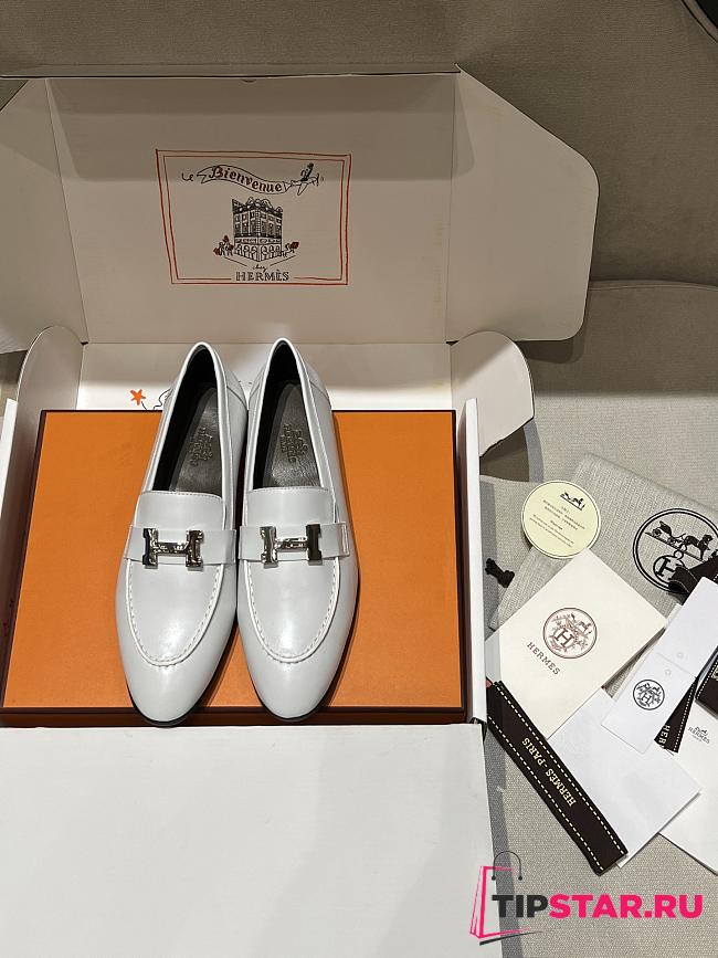 Hermes classic vintage-style loafers white - 1