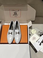 Hermes classic vintage-style loafers white - 1