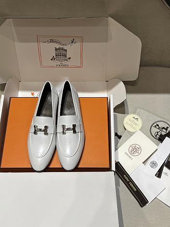 Hermes classic vintage-style loafers white