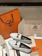 Hermes classic vintage-style loafers white - 6