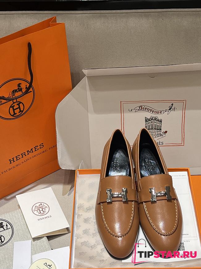 Hermes classic vintage-style loafers brown - 1