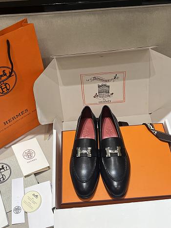 Hermes classic vintage-style loafers black