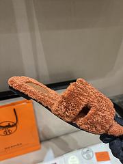 Hermes Fur Orange Silippers 03 - 5
