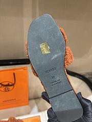 Hermes Fur Orange Silippers 03 - 4