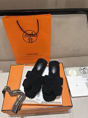 Hermes Fur Orange Silippers 02 - 1