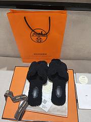 Hermes Fur Orange Silippers 02 - 2