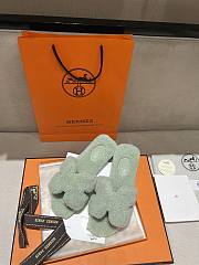 Hermes Fur Orange Silippers 01 - 1