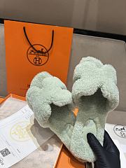 Hermes Fur Orange Silippers 01 - 5