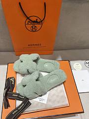 Hermes Fur Orange Silippers 01 - 4