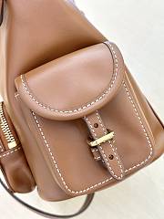 Miumiu Medium Leather Backpack In Brown - 5