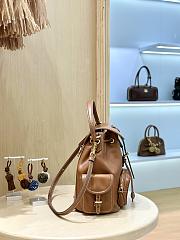 Miumiu Medium Leather Backpack In Brown - 4
