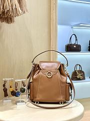 Miumiu Medium Leather Backpack In Brown - 3