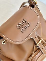 Miumiu Medium Leather Backpack In Brown - 2