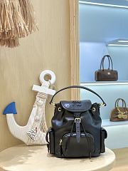 Miumiu Medium Leather Backpack In Black - 1