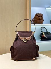 Miumiu Medium Canvas and leather backpack Cocoa Brown/Brandy - 5