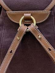 Miumiu Medium Canvas and leather backpack Cocoa Brown/Brandy - 3